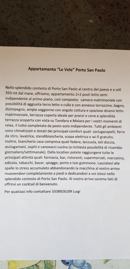 Appartamento Le Vele Loiri Porto San Paolo Exterior foto